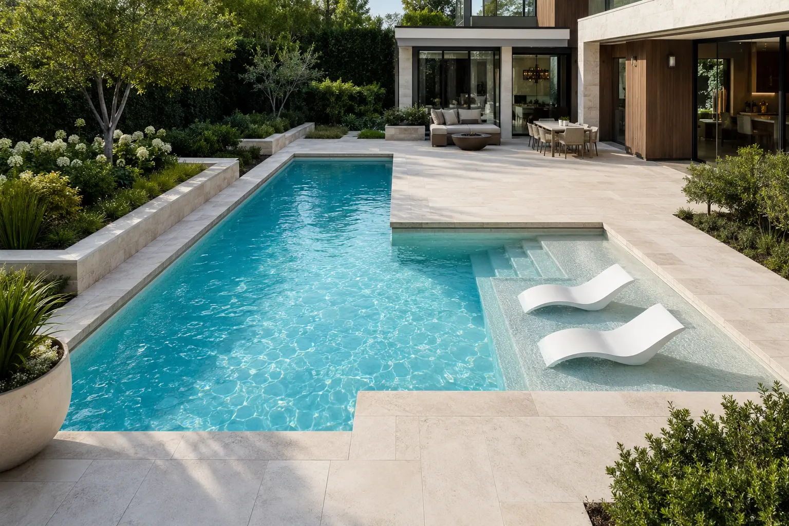 L-Shape pool plans